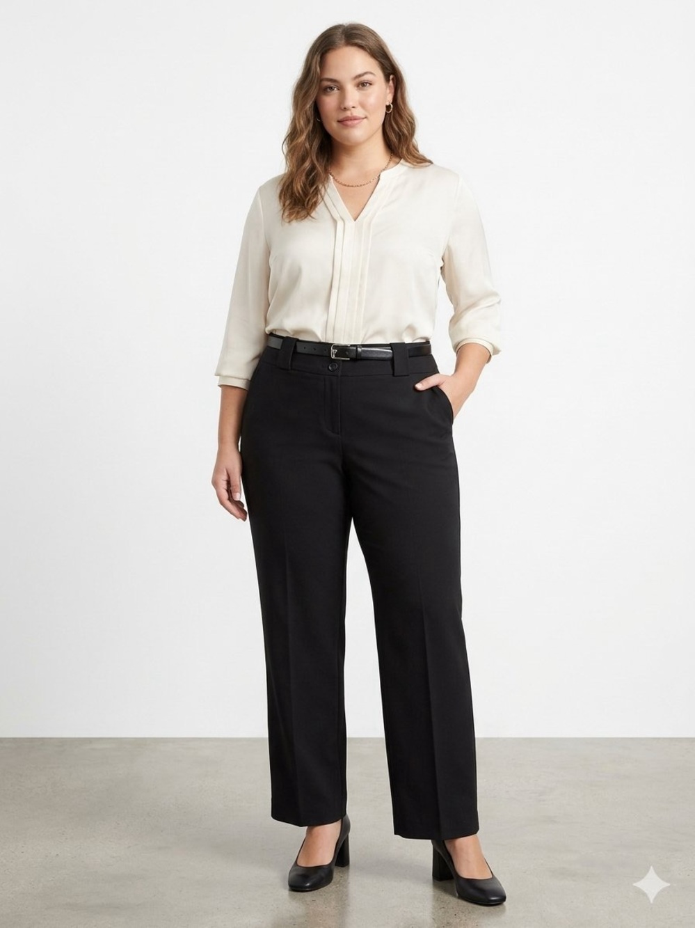 Lane Bryant Black Straight-Leg Trousers